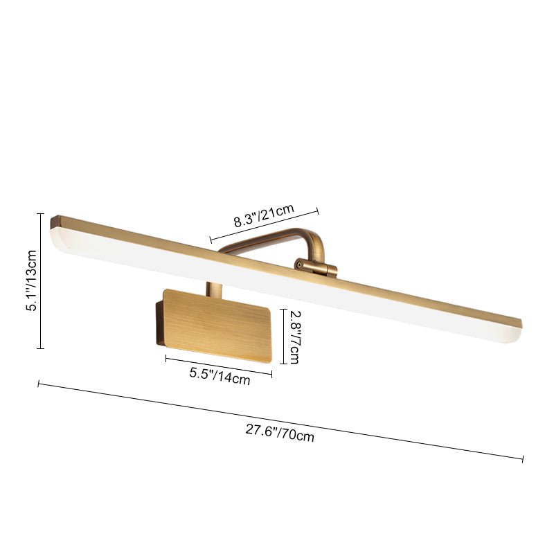 Armed LED Bathroom Vanity Bar Light Wall Sconce in Satin Gold