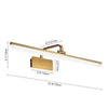 Armed LED Bathroom Vanity Bar Light Wall Sconce in Satin Gold