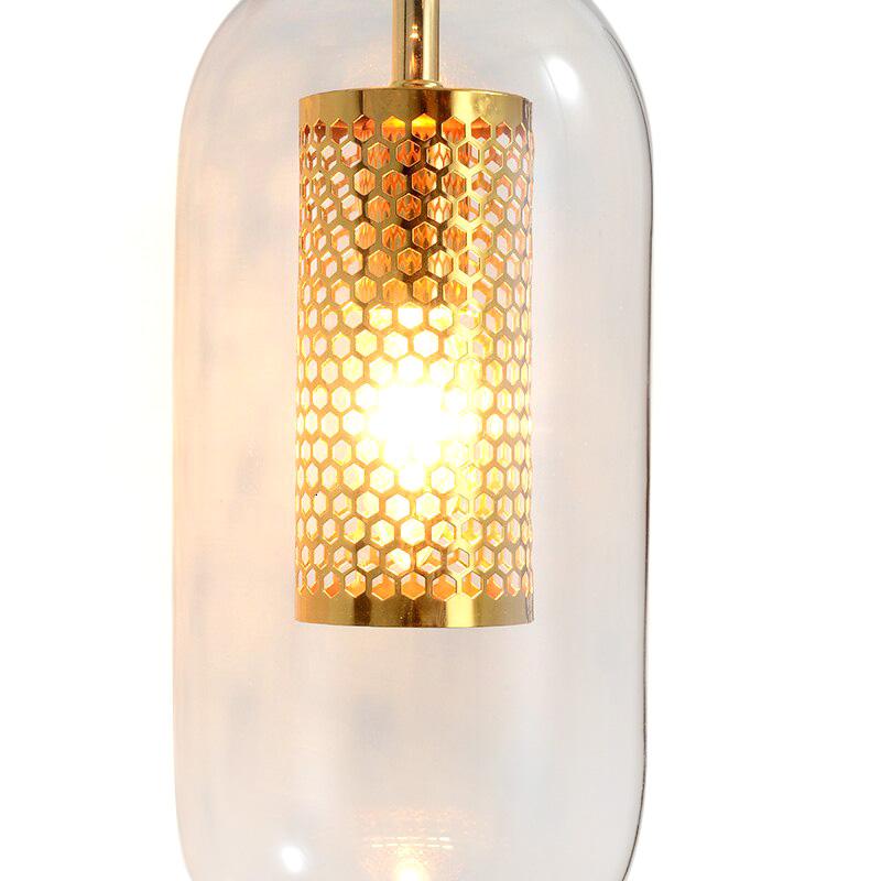 Mid-Century Modern 1-Light Glass Cylinder Wall Light Fixture