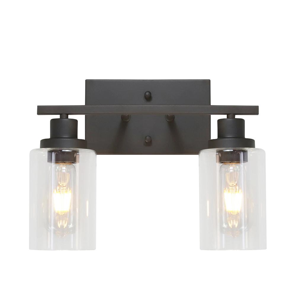 2/3 Light Clear Glass Wall Light Fixture