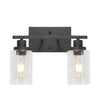 2/3 Light Clear Glass Wall Light Fixture