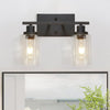 2/3 Light Clear Glass Wall Light Fixture