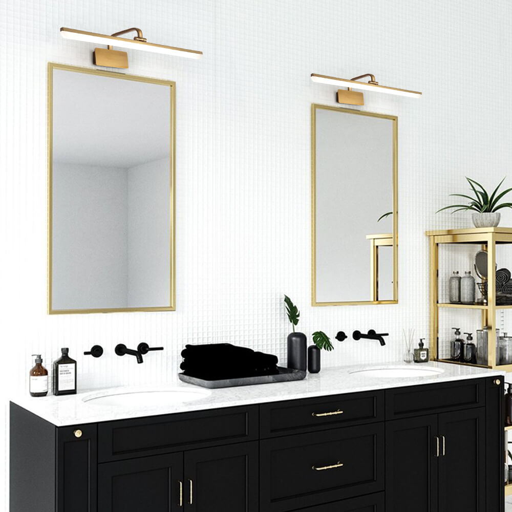 Armed LED Bathroom Vanity Bar Light Wall Sconce in Satin Gold