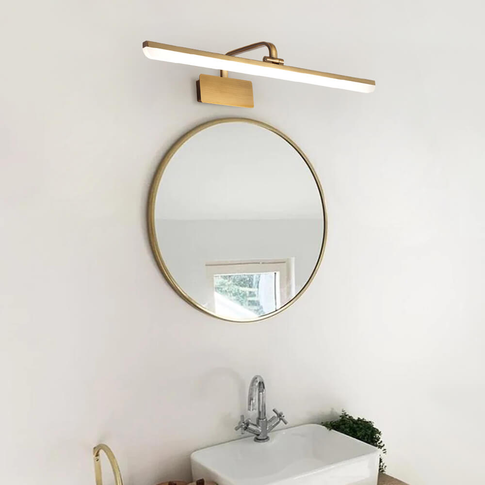 Armed LED Bathroom Vanity Bar Light Wall Sconce in Satin Gold