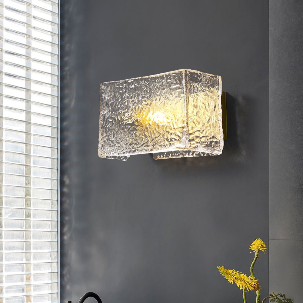 Brass Ripple Glass Wall Light