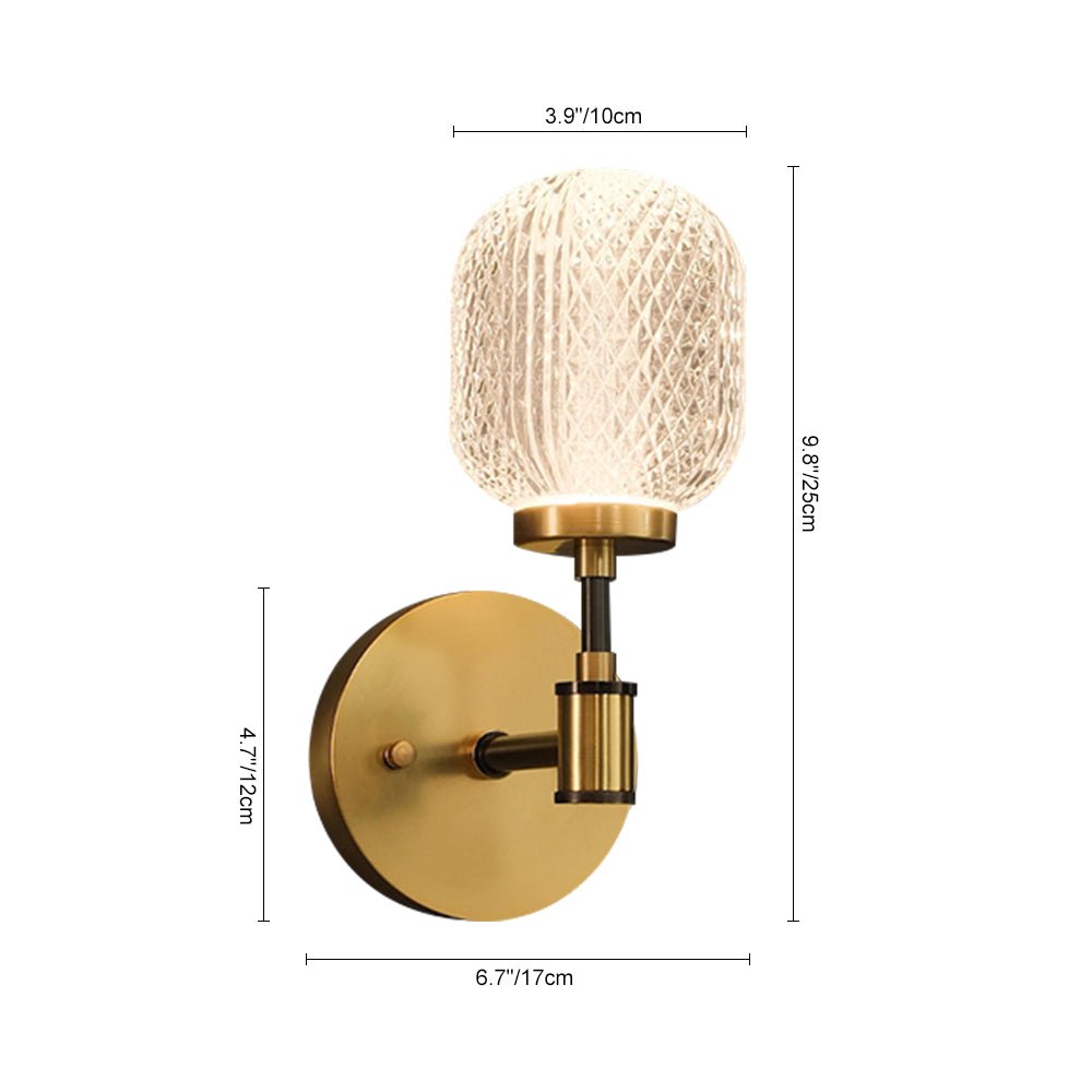 Crystal Glass Brass Wall Sconce