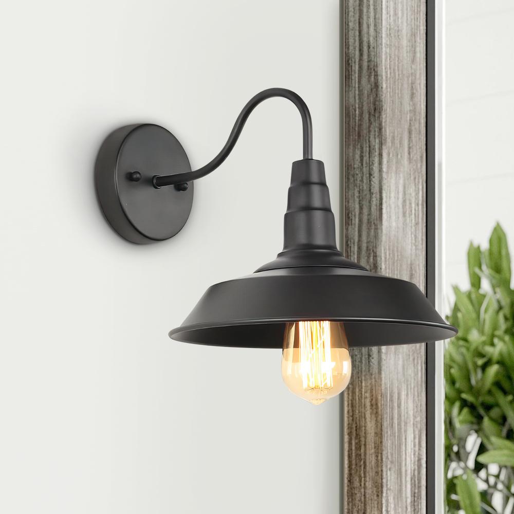 Industrial Black Single Sconce Light