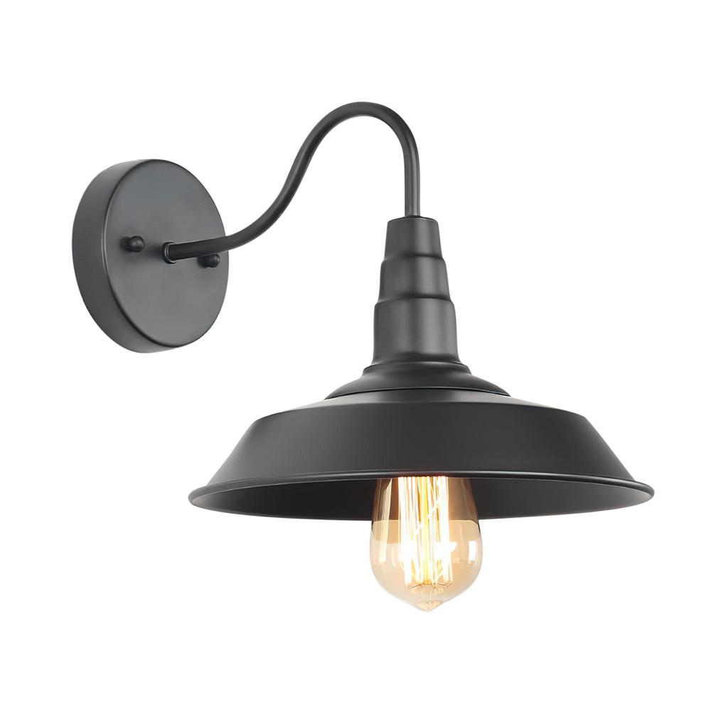 Industrial Black Single Sconce Light