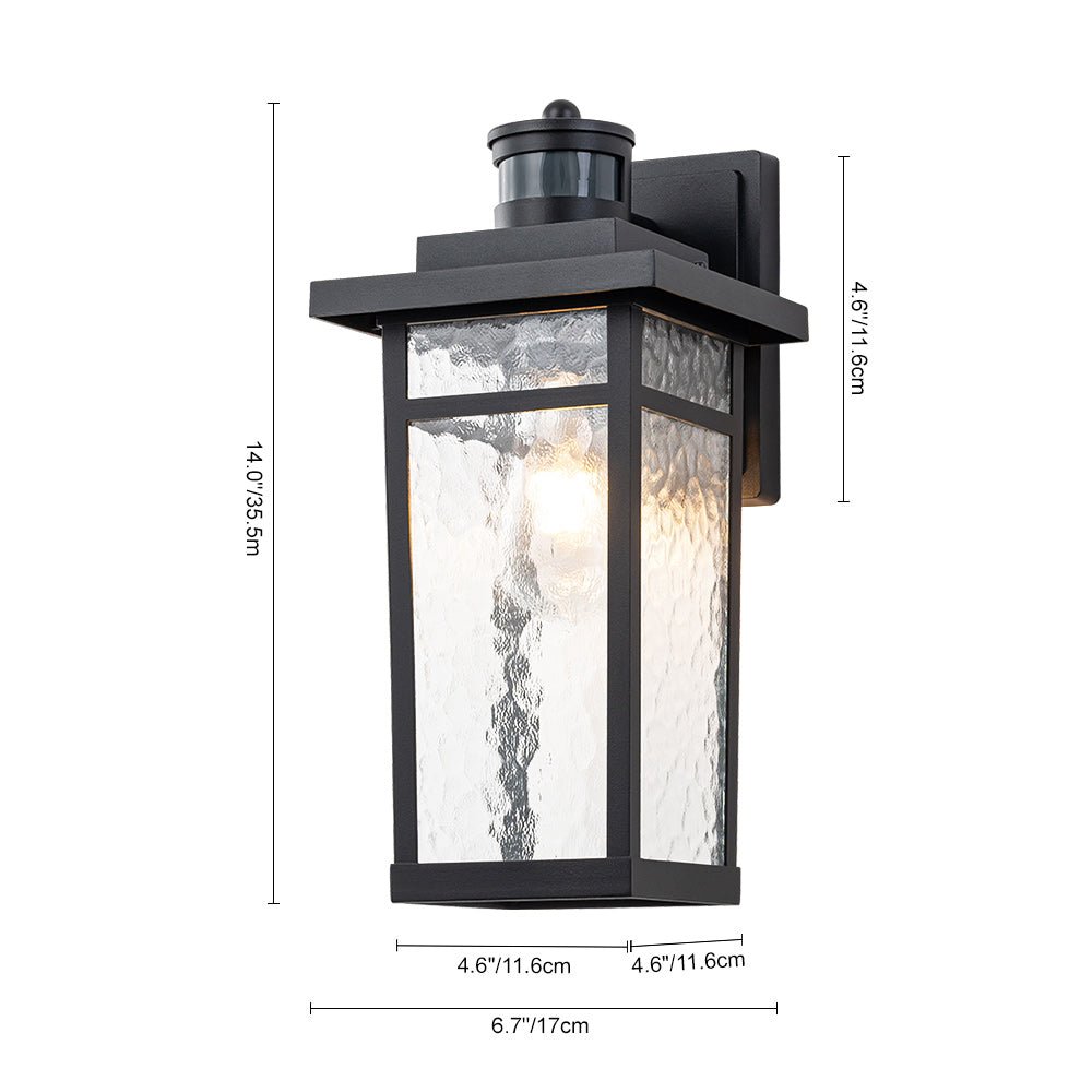 IP20 Hammer Glass Lantern Outdoor Wall Sconce