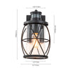 IP20 Lantern Cylinder Glass Cage Outdoor Wall Sconce