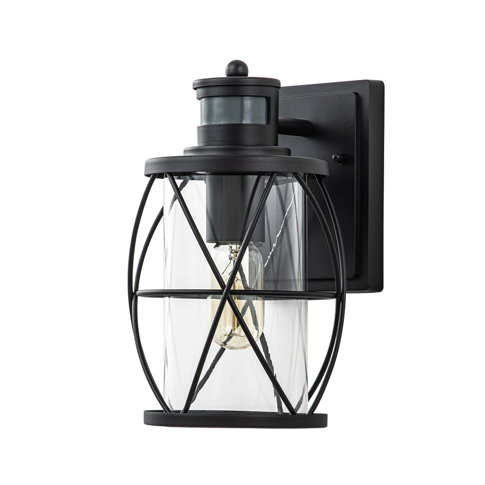 IP20 Lantern Cylinder Glass Cage Outdoor Wall Sconce