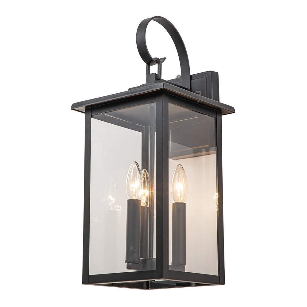 IP23 Clear Glass Lantern Outdoor Wall Sconce