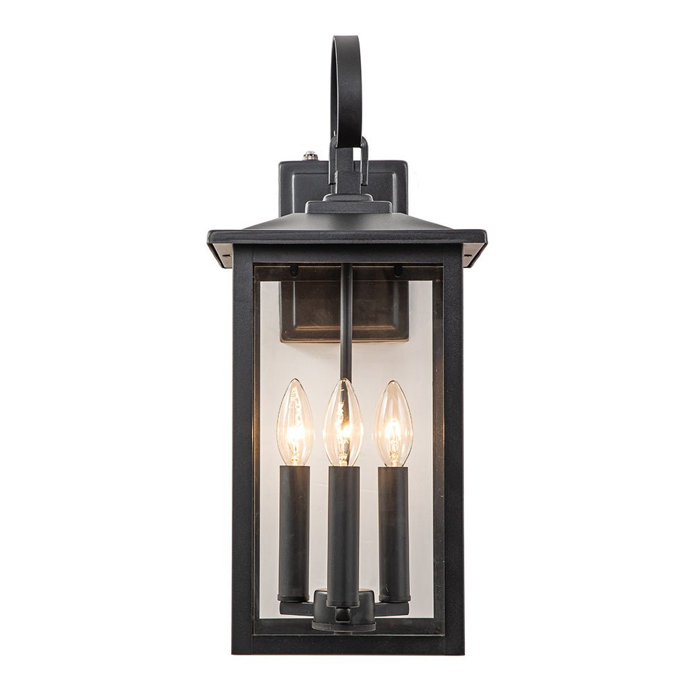 IP23 Clear Glass Lantern Outdoor Wall Sconce