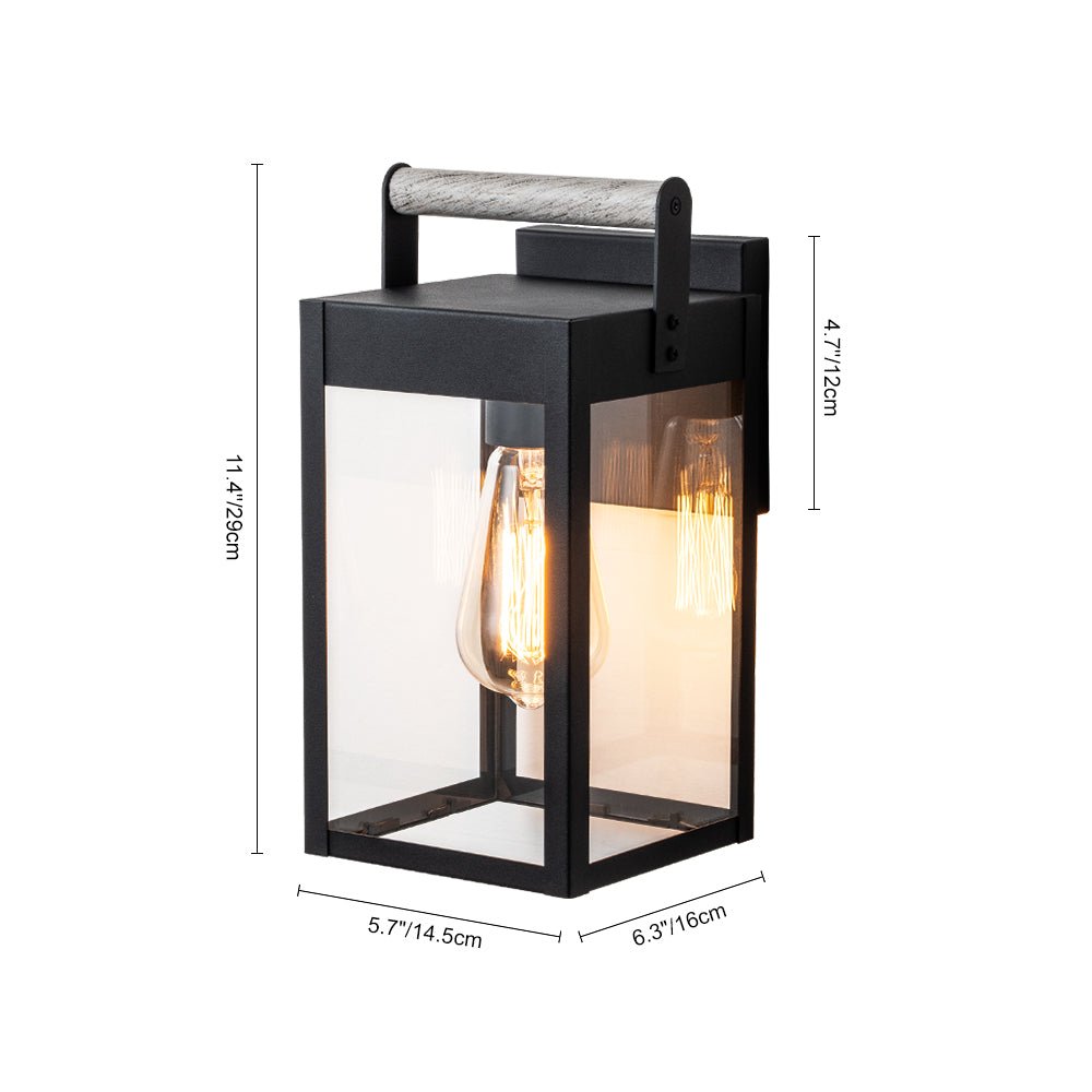 IP43 Lantern Waterproof Glass Outdoor Wall Sconce