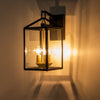 IP54 Clear Glass Rectangle Lantern Outdoor Wall Sconce