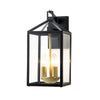 IP54 Clear Glass Rectangle Lantern Outdoor Wall Sconce